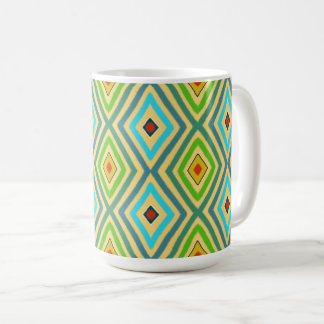 Rhombus Diamond Green Blue Geometrical  Kaffeetasse