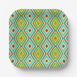 Rhombus Diamond Green Blue Geometrical  Pappteller
