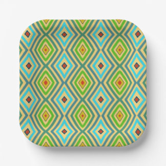Rhombus Diamond Green Blue Geometrical  Pappteller