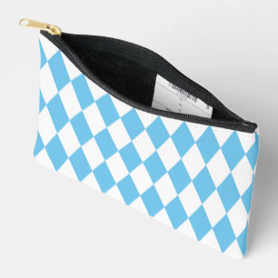Rhombus-Muster für die blaue und weiße bayerische  Zubehörtasche