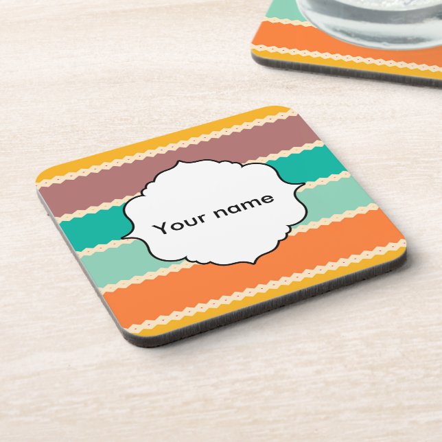 Rhombus-Zeilen abstraktes Design Untersetzer (Linke Seite)