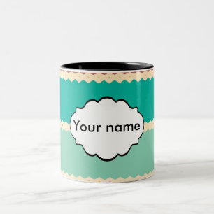 Rhombus-Zeilen abstraktes Design Zweifarbige Tasse