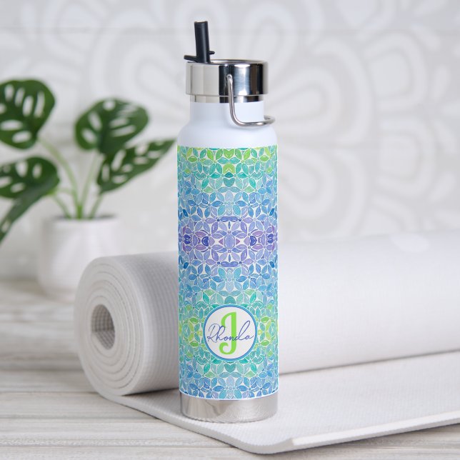 Rhonda Mosaik-Wasserflasche Trinkflasche (Yoga (gedreht)