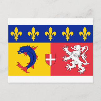 Rhone-Alpes-Flagge Postkarte