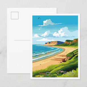 Rhossili Bay Swansea Travel Vintage Abbildung Postkarte