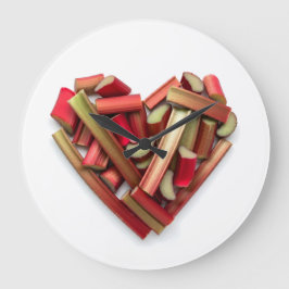 Rhubarb Heart Große Wanduhr