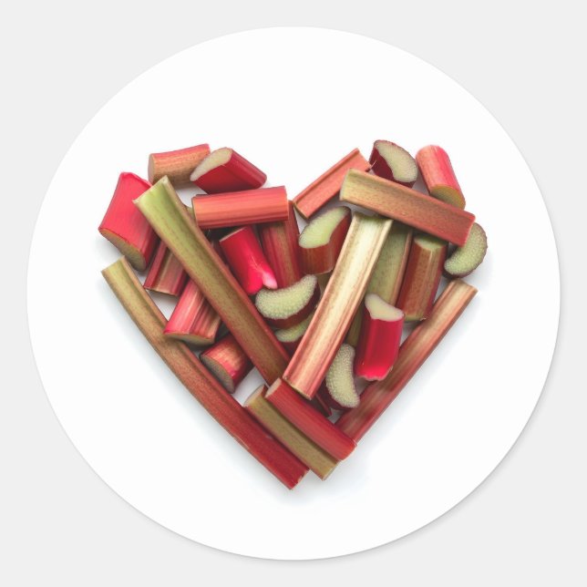 Rhubarb Heart Runder Aufkleber (Vorderseite)