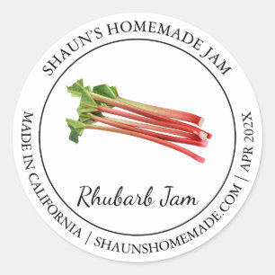 Rhubarb Jam Modern Label Runder Aufkleber