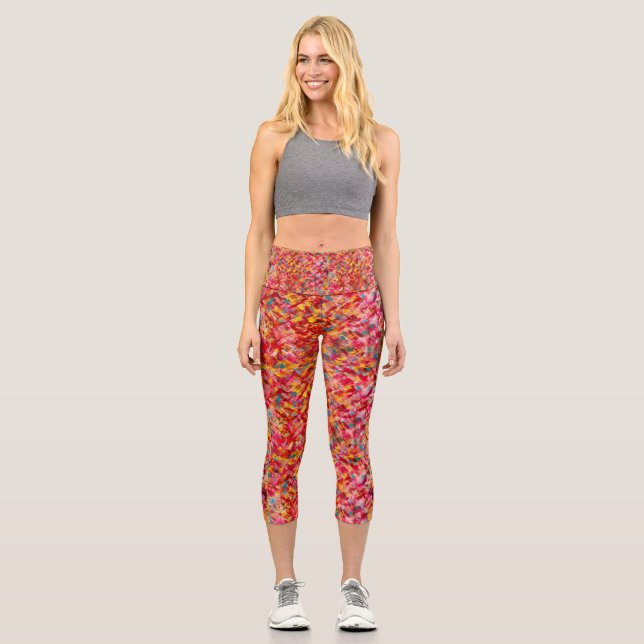 Rhubarb & Lemon Pie Capri Leggings (Vorderseite)