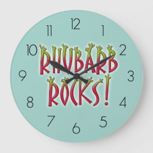 Rhubarb Rocks Große Wanduhr