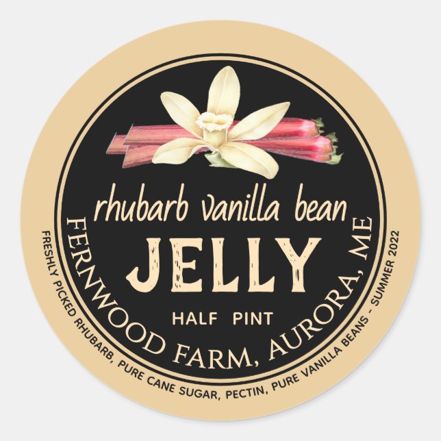Rhubarb Vanilla Bean Jelly Classic Round Sticker (Vorderseite)