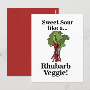 Rhubarb Veggie Food Funny Postkarte