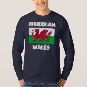 Rhuddlan, Wales mit walisischer Flagge T-Shirt