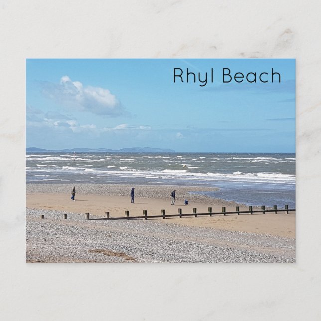 Rhyl Beach Postkarte (Vorderseite)