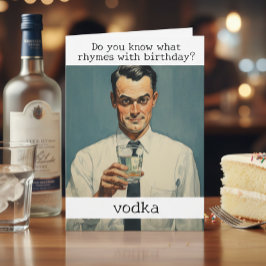 Rhymes mit Geburtstag Vodka Retro Funny Karte