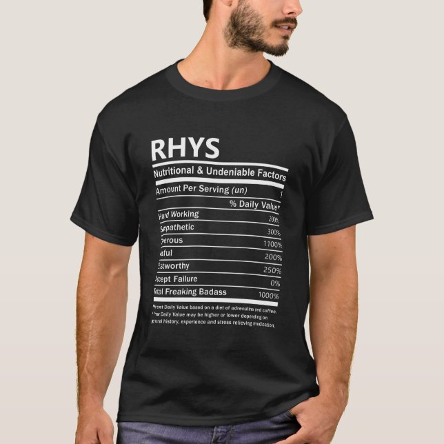 Rhys name T Shirt - Rhys ernährungsbewusst und und (Vorderseite)