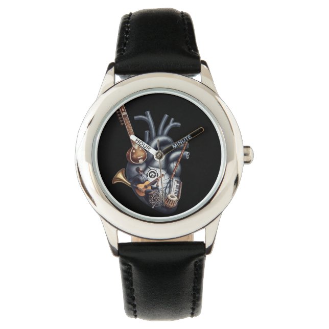 Rhythm of the Soul: Anatomical Heart & Musical  Armbanduhr (Vorderseite)