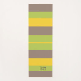 Rhythm Stripes Horizontal Lines Brown Yellow Green Yogamatte