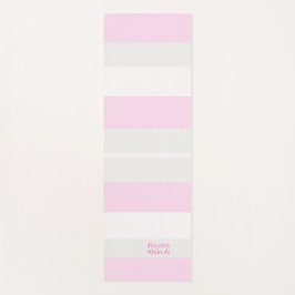 Rhythm Stripes Horizontal Lines Grey Pink White Yogamatte