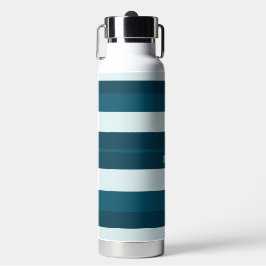 Rhythm Stripes Horizontal Lines Sea Blue White Trinkflasche