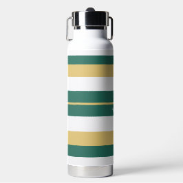 Rhythm Stripes Lines Green Gold White Trinkflasche