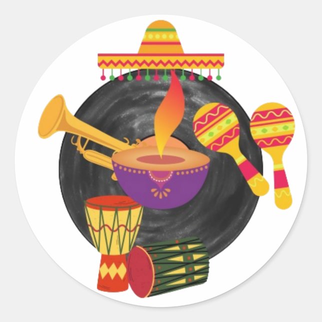 Rhythmen der Welt Runder Aufkleber (Vorderseite)