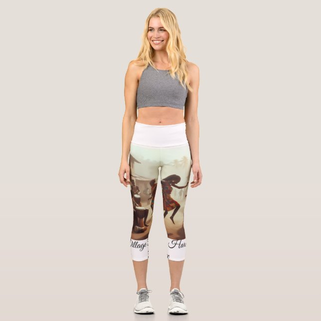 Rhythmen des Überflusses: Freude nach der Ernte Capri Leggings (Vorderseite)