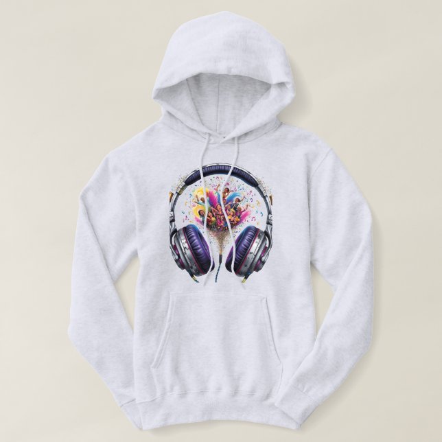 Rhythmen Innerhalb: Dance Party Headphones Hoodie (Design vorne)