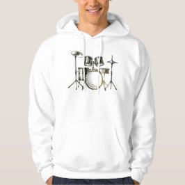 Rhythmic Drum Sketch Hoodie