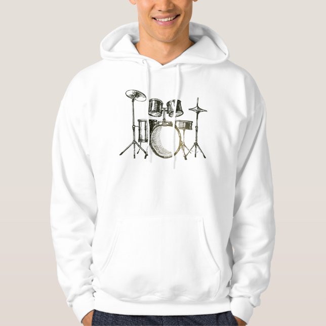 Rhythmic Drum Sketch Hoodie (Vorderseite)