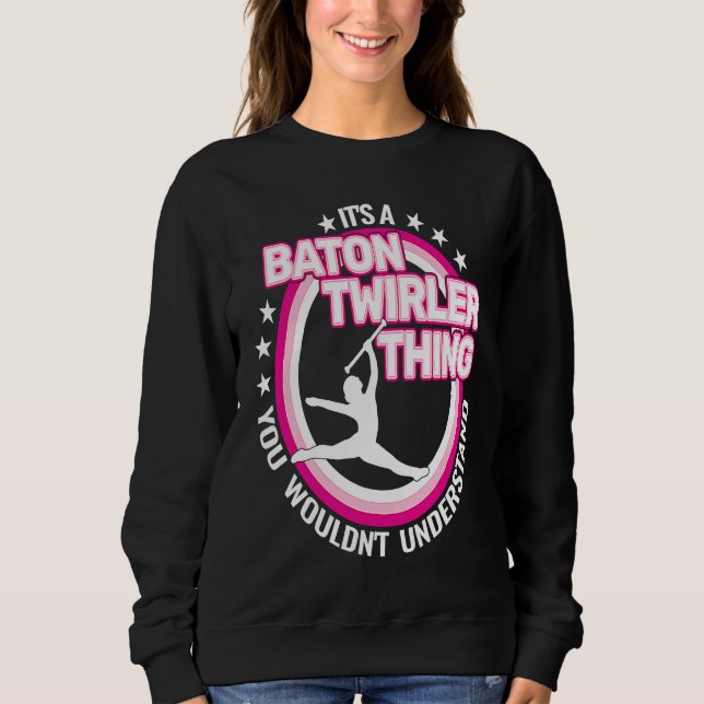 rhythmic gymnastics  baton twirling retro for girl sweatshirt (Vorderseite)
