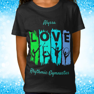 Rhythmic Gymnastics Love in Green and Aqua   T-Shirt