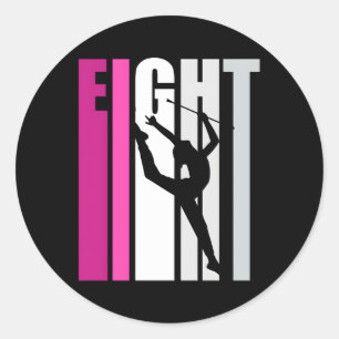 Rhythmische Gymnastik 8th Baton Twirl Runder Aufkleber