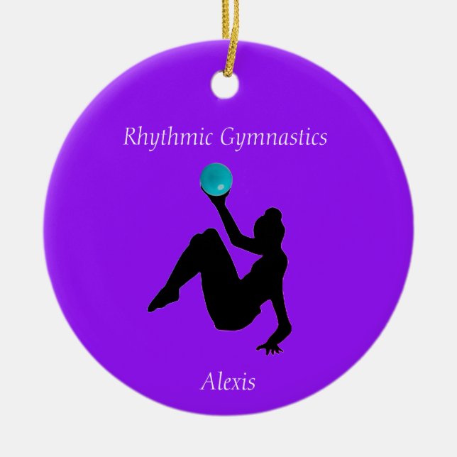 Rhythmische Gymnastik Ball Routine Keramik Ornament (Vorne)