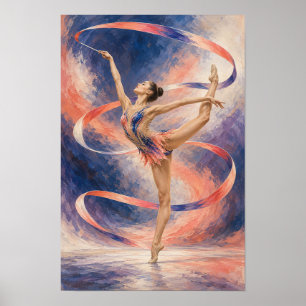 Rhythmische Gymnastik-Band-Tanz – Elegantes Wasser Poster