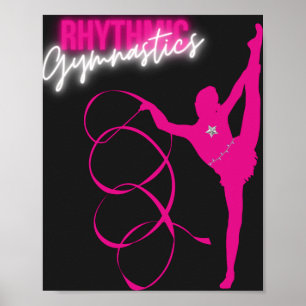 Rhythmische Gymnastik Hot Pink T - Shirt Poster
