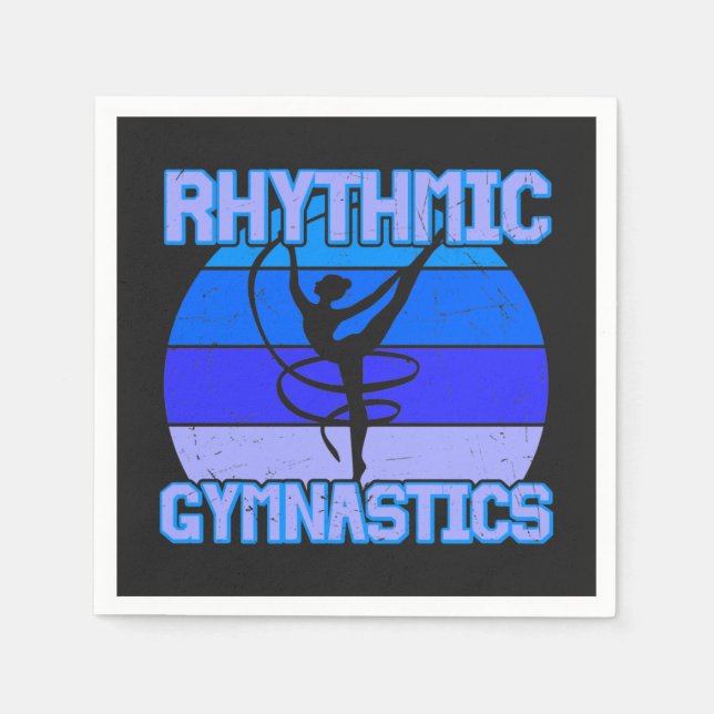 Rhythmische Gymnastik in Blau gestört / Lila Serviette (Vorderseite)