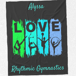 Rhythmische Gymnastik Liebe in Green und Aqua Fleecedecke
