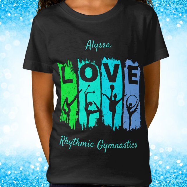 Rhythmische Gymnastik Liebe in Green und Aqua T-Shirt (Von Creator hochgeladen)