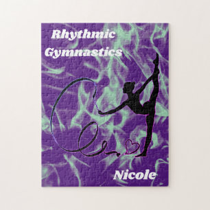 Rhythmische Gymnastik Lila und Mint Spirale   Puzzle