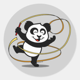 Rhythmische Gymnastik Panda Runder Aufkleber