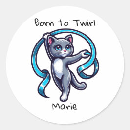 Rhythmische Gymnastik Ribbon Twirl Runder Aufkleber