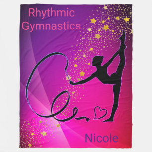 Rhythmische Gymnastik Rosa und Lila Gold Stars Fleecedecke