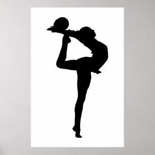 Rhythmische Gymnastik Silhouette Poster