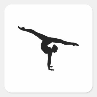 Rhythmische Gymnastik Silhouette Quadratischer Aufkleber