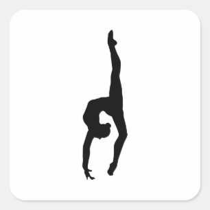 Rhythmische Gymnastik Silhouette Quadratischer Aufkleber