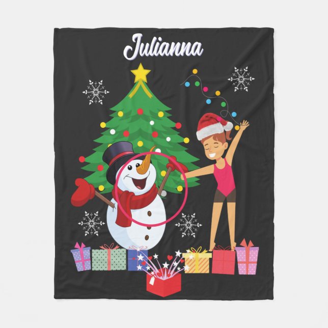 Rhythmische Gymnastik Weihnachtsfeier Fleecedecke (Vorderseite)