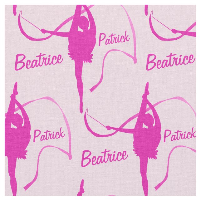 Rhythmische Gymnastin Girls pinkfarbenes Gewebe Stoff (Nahaufnahme)
