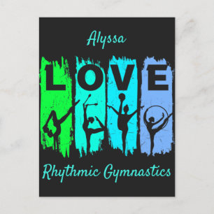 Rhythmische Sportgymnastik Liebe in Grün und Aqua Postkarte