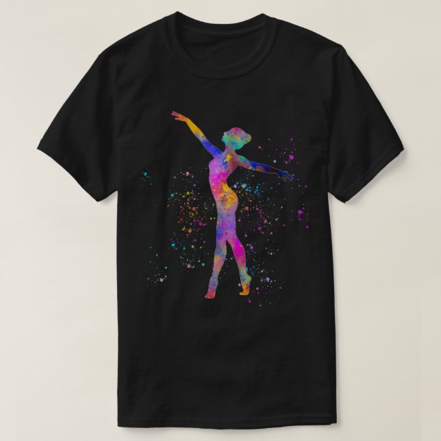 Rhythmischer Gymnastikwettbewerb in Aquarellfarbe  T-Shirt (Design vorne)